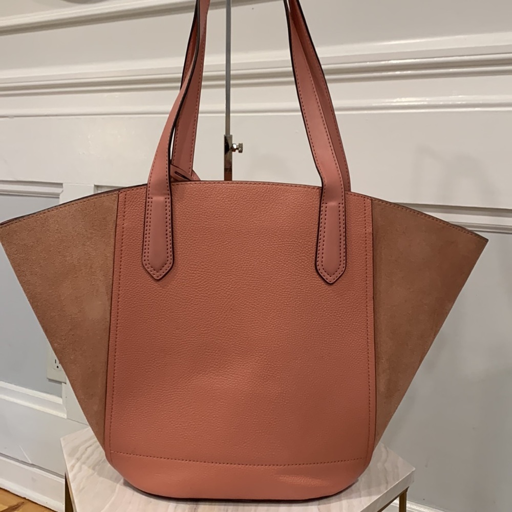 Michael Kors Bag Portia Pink Suede Leather Tote - Picture 8 of 17